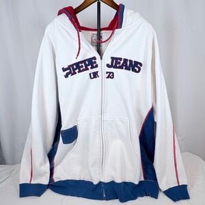 Pepe Jeans London Vtg Men 3XL Hoodie UK 73 Corduroy Urban Skate 90s Football